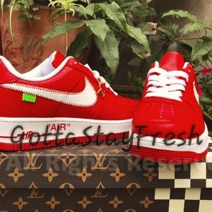 Custom Nike AF1 Red/White Size 11